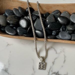 Silpada 17” popcorn chain & Fleur de lis pendant. N1106 S1644